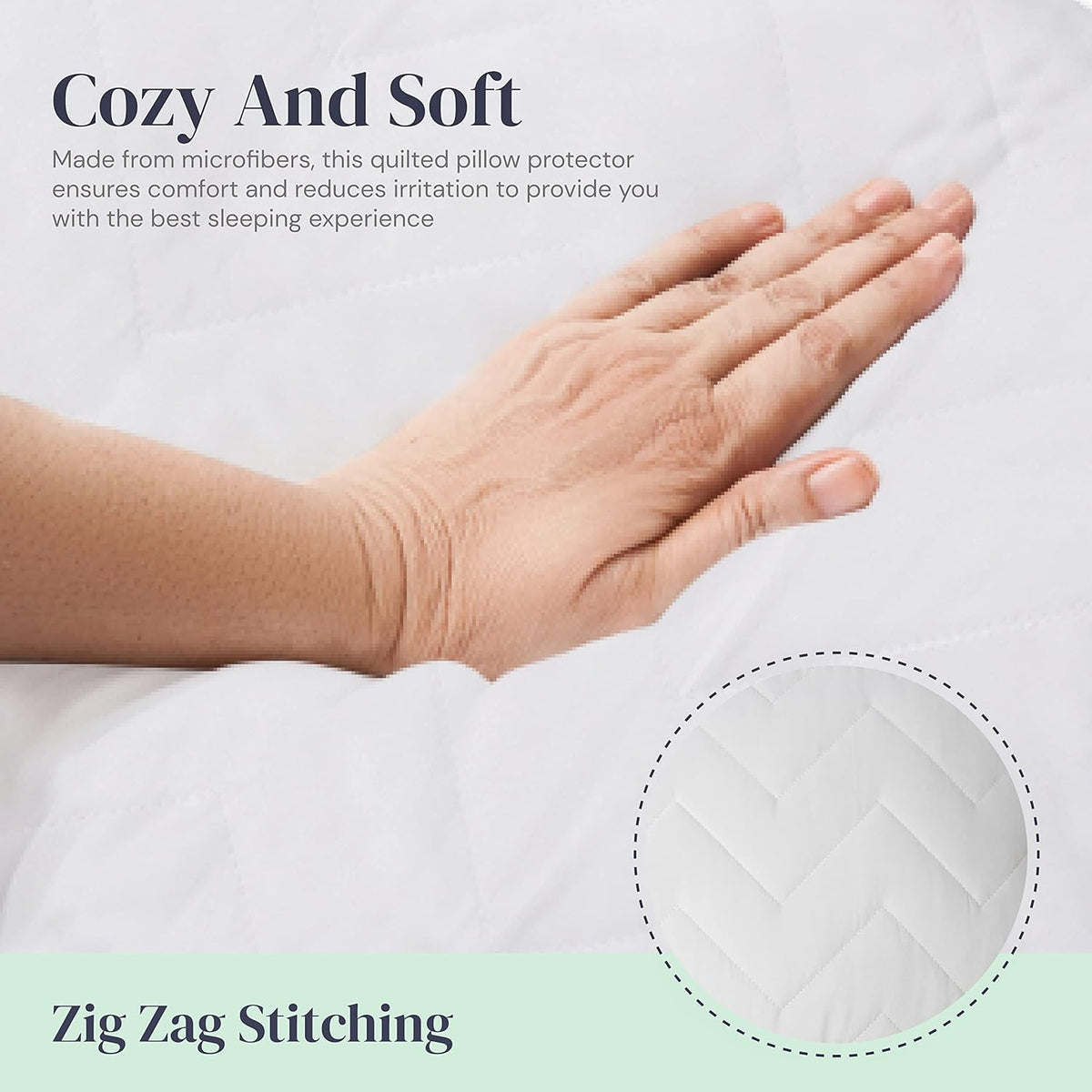 Pillow Protectors Quilted Zipped Pillow Case by ERKETU (75x50 cm)