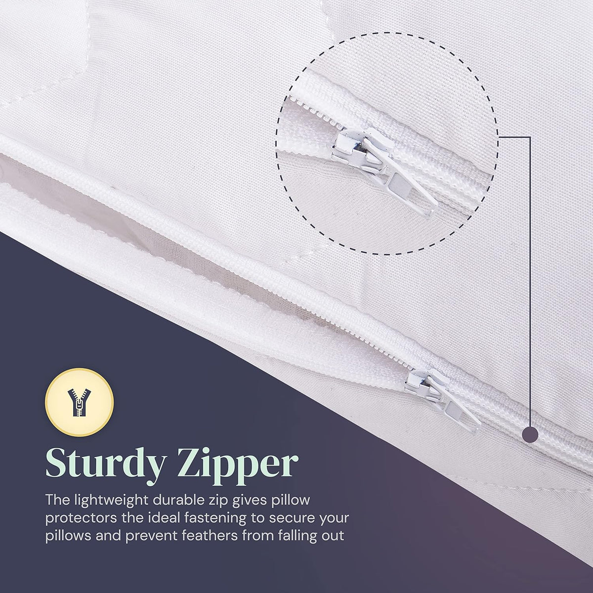 Pillow Protectors Quilted Zipped Pillow Case by ERKETU (75x50 cm)